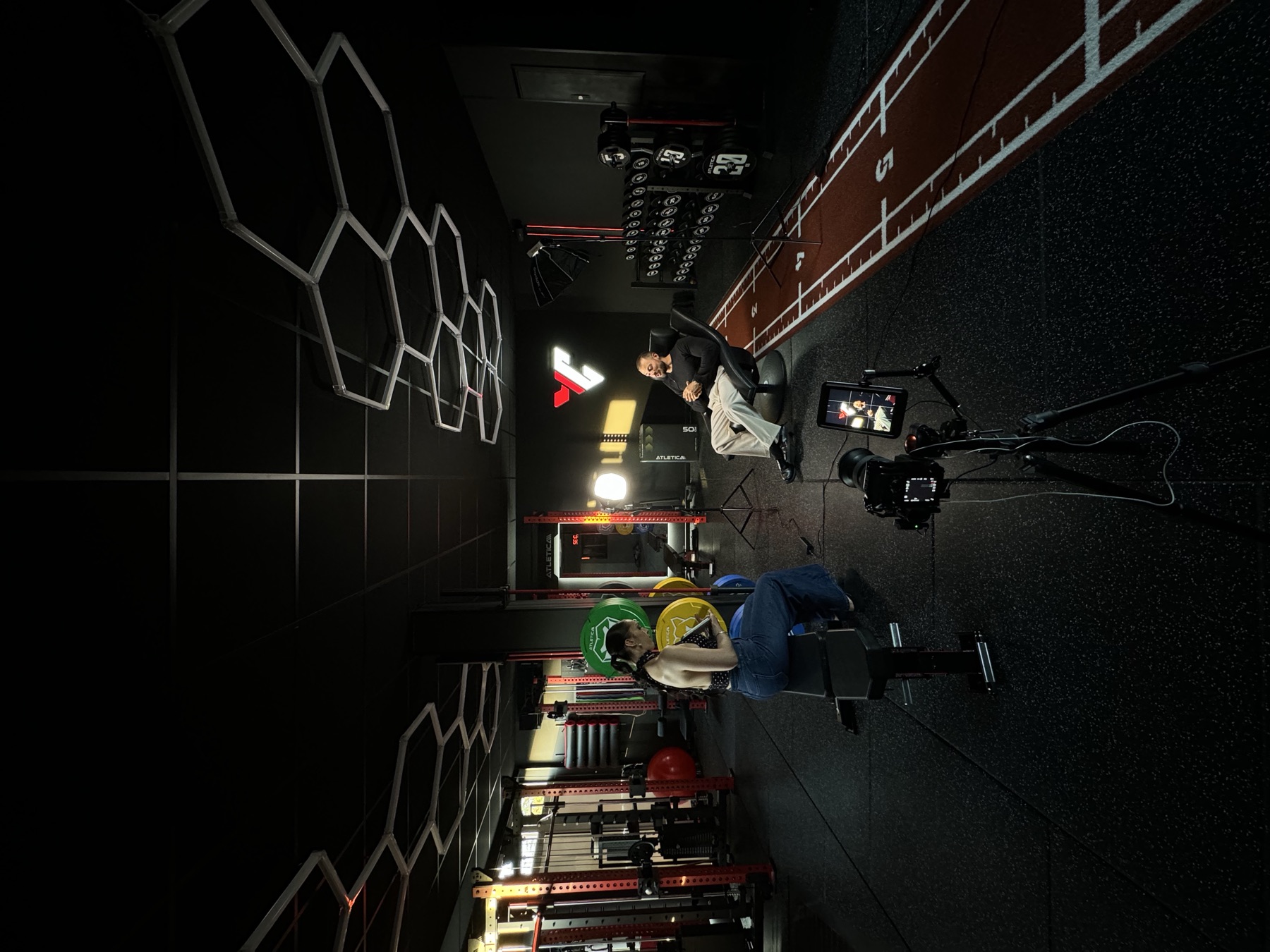 Tournage dans une salle de sport