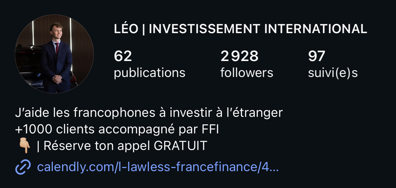 Profil Instagram de Léo après un mois d'accompagnement : 62 publications, 2 928 abonnés